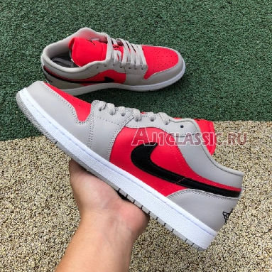 Air Jordan 1 Low Light Iron Ore DC0774-060 Light Iron Ore/Black-Siren Red Mens Womens Shoes