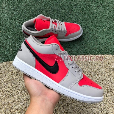 Air Jordan 1 Low Light Iron Ore DC0774-060 Light Iron Ore/Black-Siren Red Mens Womens Shoes