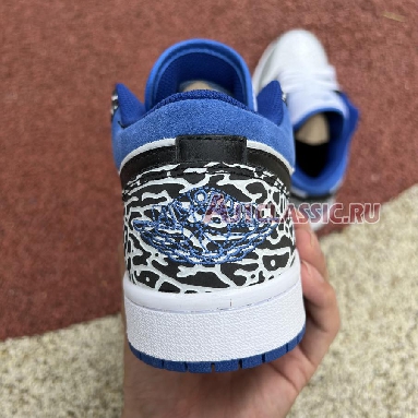 Air Jordan 1 Low True Blue DM1199-140 White/Black-Cement Grey-Dark Marina Blue Mens Womens Shoes