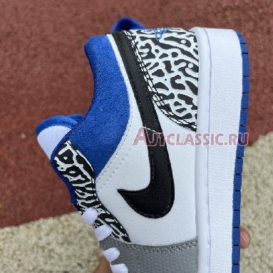 Air Jordan 1 Low True Blue DM1199-140 White/Black-Cement Grey-Dark Marina Blue Mens Womens Shoes