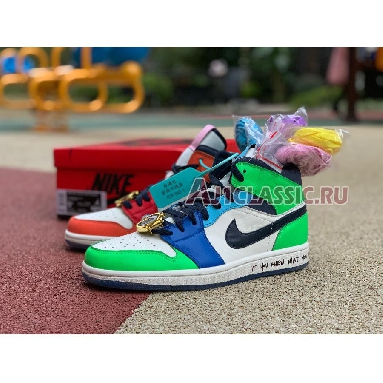 Melody Ehsani x Air Jordan 1 Mid Fearless CQ7629-100 White/Black/Half Blue/Habanero Red Mens Womens Shoes