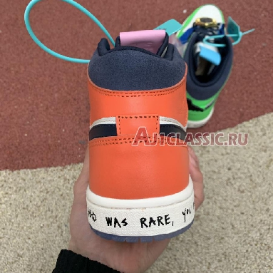 Melody Ehsani x Air Jordan 1 Mid Fearless CQ7629-100 White/Black/Half Blue/Habanero Red Mens Womens Shoes