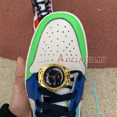 Melody Ehsani x Air Jordan 1 Mid Fearless CQ7629-100 White/Black/Half Blue/Habanero Red Mens Womens Shoes