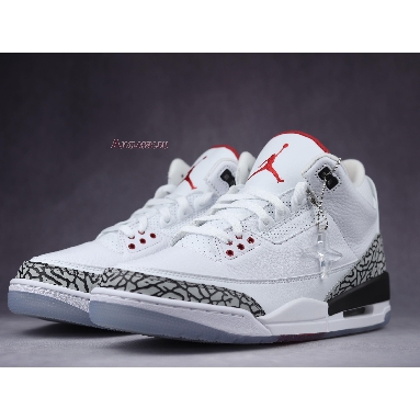 Air Jordan 3 Retro NRG Free Throw Line 923096-101-02 White/Fire Red-Cement Grey-Black Mens Womens Shoes