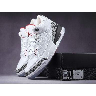 Air Jordan 3 Retro NRG Free Throw Line 923096-101-02 White/Fire Red-Cement Grey-Black Mens Womens Shoes