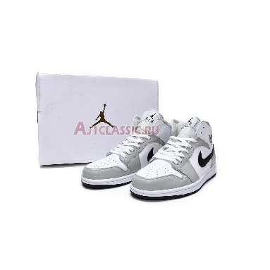 Air Jordan 1 Mid Grey Fog BQ6472-015 White/Light Smoke Grey/Black Mens Womens Shoes