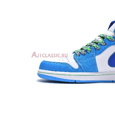Air Jordan 1 Mid SE Sprite DA8010-400 Dark Powder Blue/Racer Blue/Green Strike Mens Womens Shoes