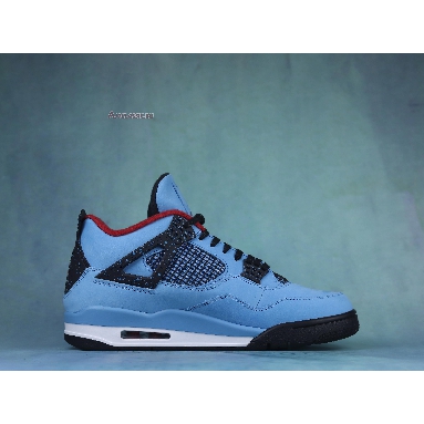 Travis Scott x Air Jordan 4 Retro Cactus Jack 308497-406-02 University Blue/Varsity Red-Black Mens Womens Shoes