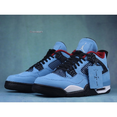 Travis Scott x Air Jordan 4 Retro Cactus Jack 308497-406-02 University Blue/Varsity Red-Black Mens Womens Shoes