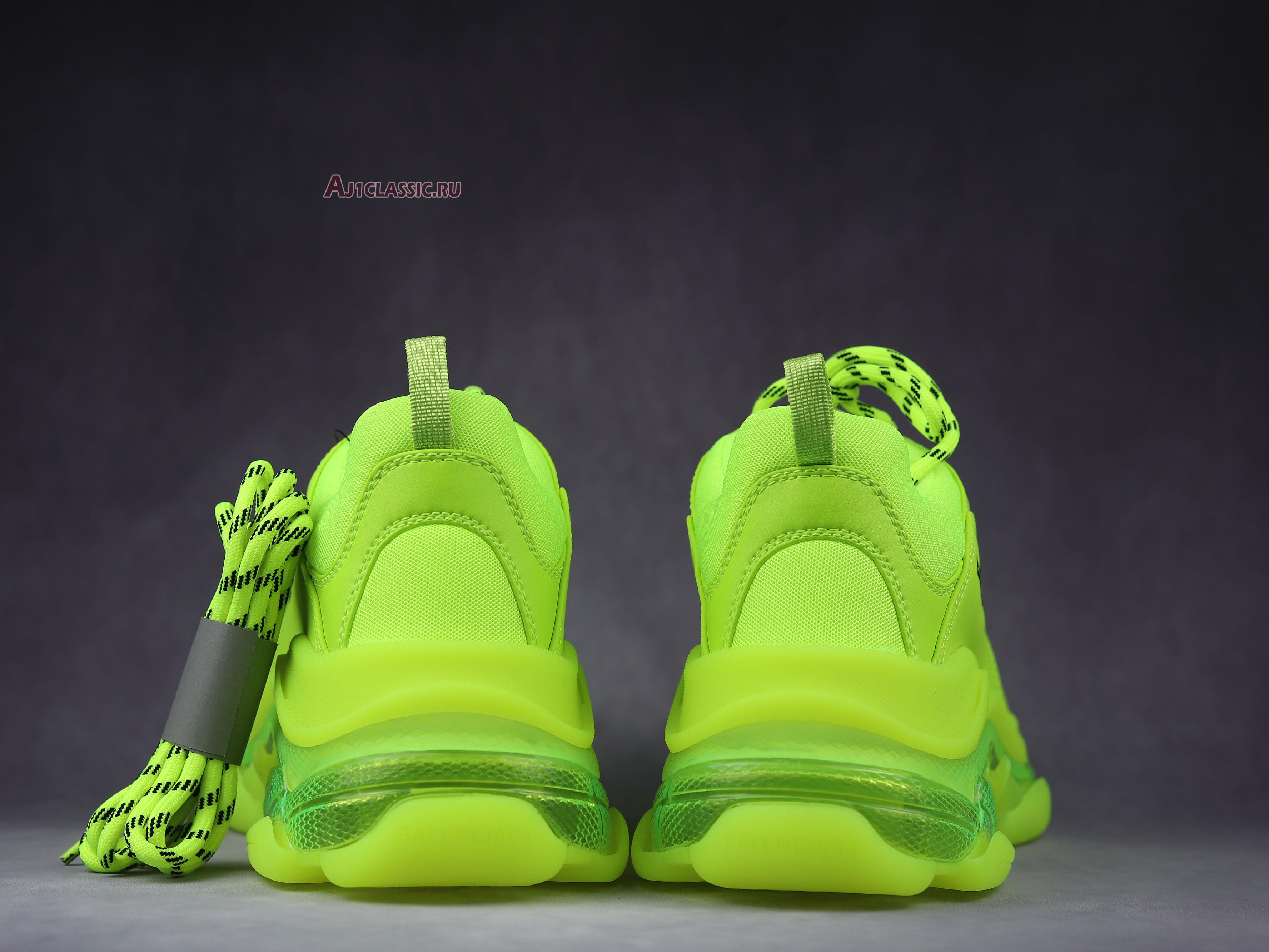 New Balenciaga Triple S Sneaker "Fluo Yellow" 541624 W2FF1 7320 Shoes