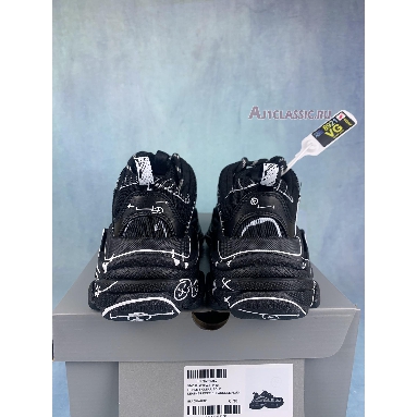 Buy Balenciaga Triple S Sketch-Print Sneakers "Black" 536737 W3SRB 1090 Quality Reps Replicas Shoes