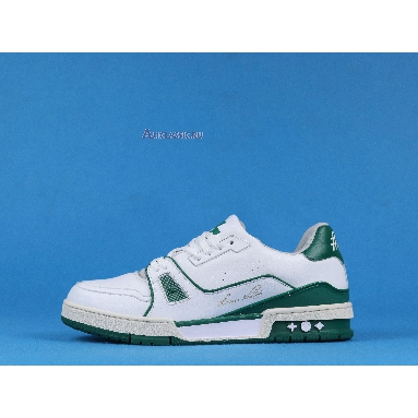 Buy Louis Vuitton LV Trainer Sneaker Low "White Green" A54HS Quality Reps Replicas Shoes