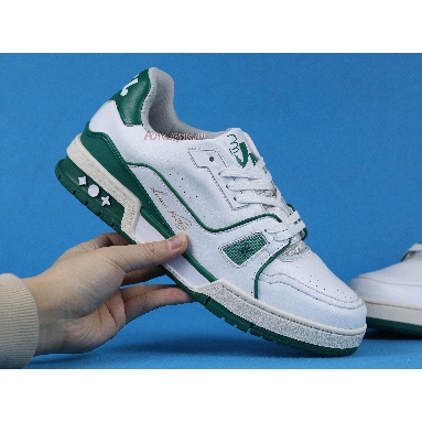 Buy Louis Vuitton LV Trainer Sneaker Low "White Green" A54HS Quality Reps Replicas Shoes