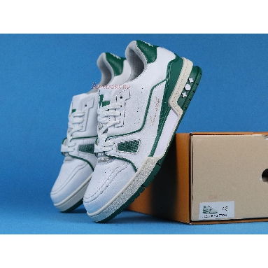 Buy Louis Vuitton LV Trainer Sneaker Low "White Green" A54HS Quality Reps Replicas Shoes