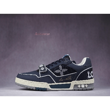 Buy Louis Vuitton Trainer Low "Navy White" 1A9DEG Quality Reps Replicas Shoes