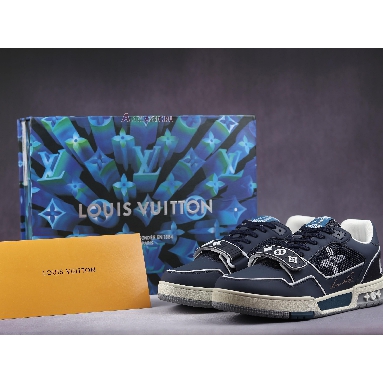 Buy Louis Vuitton Trainer Low "Navy White" 1A9DEG Quality Reps Replicas Shoes