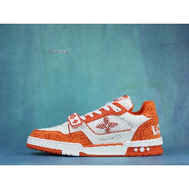 Buy Louis Vuitton Trainer Low "Orange Monogram Denim" 1A9ZBI Quality Reps Replicas Shoes