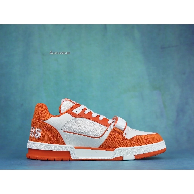 Buy Louis Vuitton Trainer Low "Orange Monogram Denim" 1A9ZBI Quality Reps Replicas Shoes
