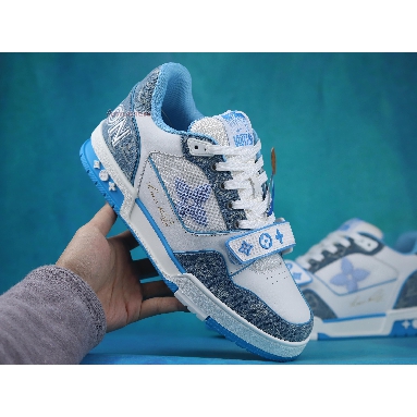 Buy Louis Vuitton Trainer Low "Light Blue Monogram Denim" 1A9ZI5 Quality Reps Replicas Shoes