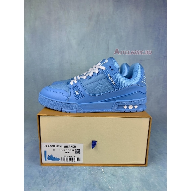 Buy Louis Vuitton Trainer Low "Blue Embossed Monogram" 1AARFI Quality Reps Replicas Shoes