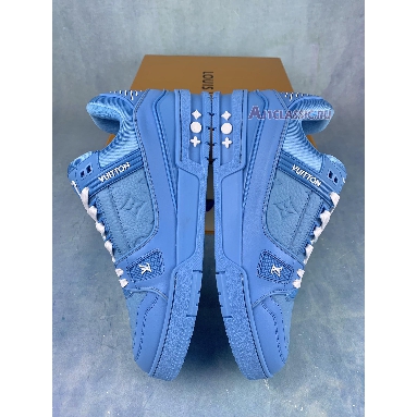 Buy Louis Vuitton Trainer Low "Blue Embossed Monogram" 1AARFI Quality Reps Replicas Shoes