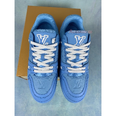 Buy Louis Vuitton Trainer Low "Blue Embossed Monogram" 1AARFI Quality Reps Replicas Shoes