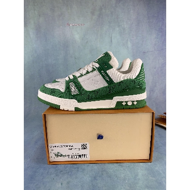 Buy Louis Vuitton Trainer Low "Green Monogram Denim" 1A9JHV Quality Reps Replicas Shoes