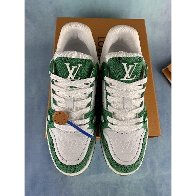 Buy Louis Vuitton Trainer Low "Green Monogram Denim" 1A9JHV Quality Reps Replicas Shoes