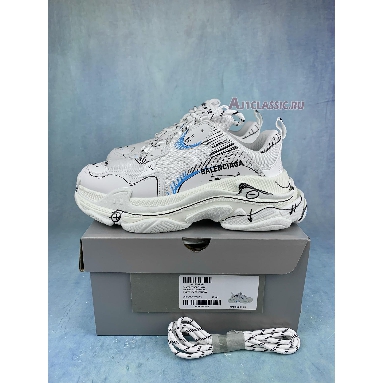 Buy Balenciaga Triple S Sneaker "White Black Blue" 536737 W3SRB 9014 Quality Reps Replicas Shoes