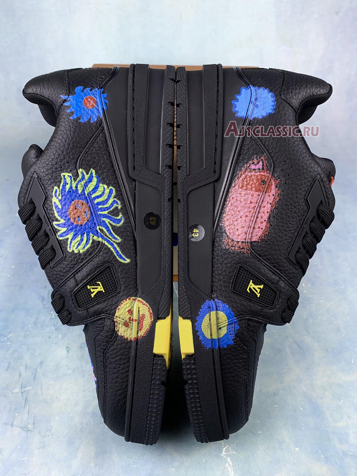 New Louis Vuitton x Yayoi Kusama LV Trainer Sneaker "Black" 1ABD30 Shoes