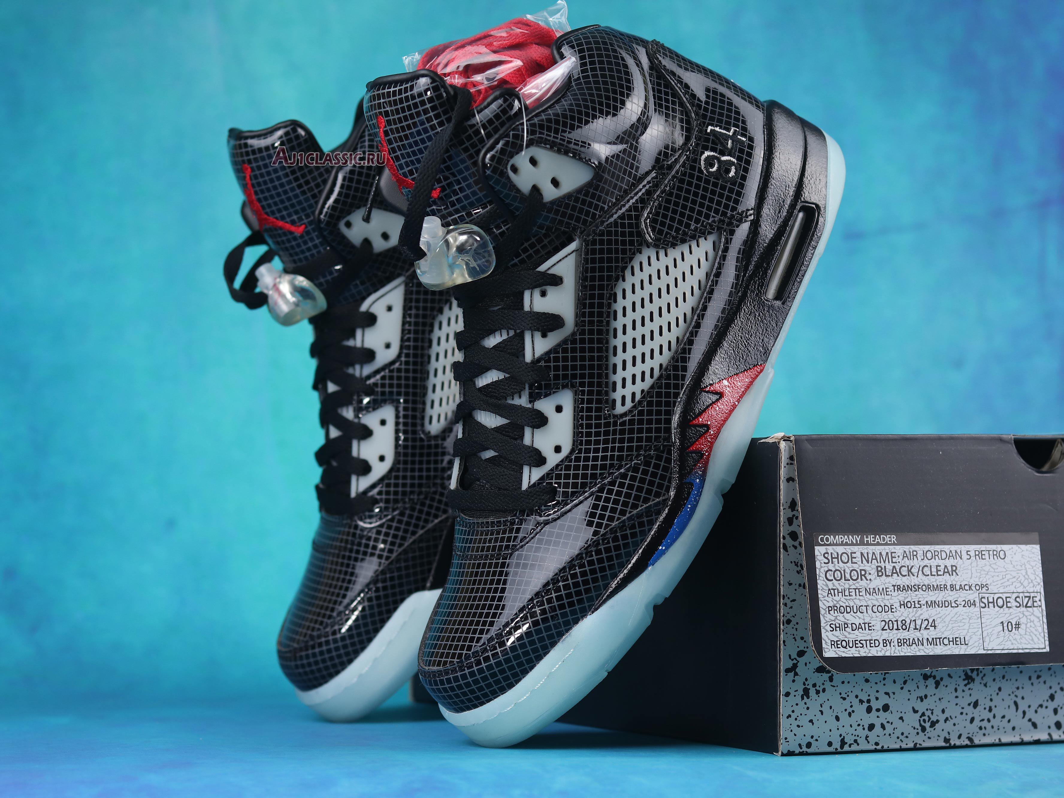 New Supreme x Air Jordan 5 Retro "Transformers - Black Ops"  HO15 MNJDLS 204 752667 Shoes