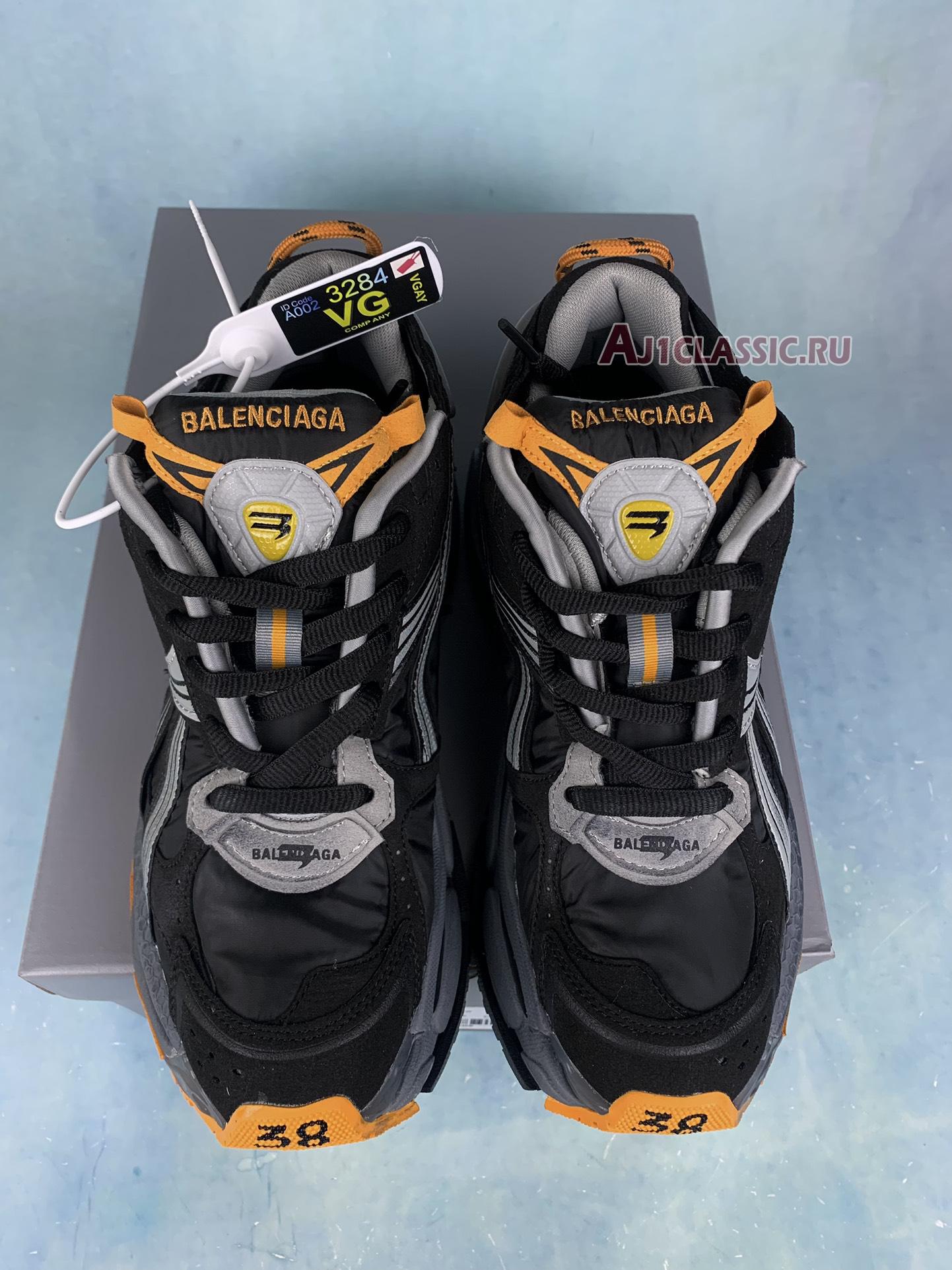 New Balenciaga Runner Sneaker "Black Grey Neon Orange" 772774 W3RNY 1878 Shoes