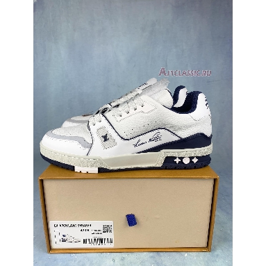 Buy Louis Vuitton Trainer Low "#54 Signature - White Marine" 1ABNIL Quality Reps Replicas Shoes