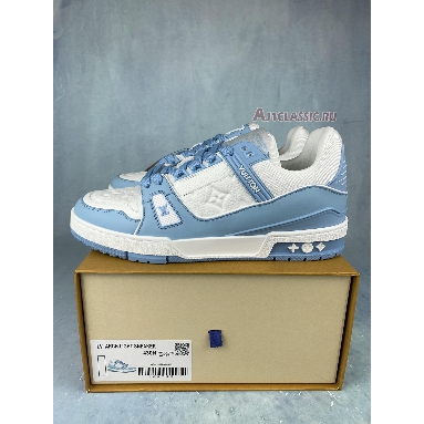 Buy Louis Vuitton Trainer Low "White Sky Blue" 1AA6X4 Quality Reps Replicas Shoes