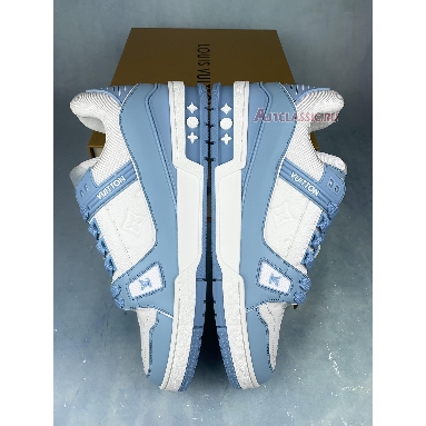 Buy Louis Vuitton Trainer Low "White Sky Blue" 1AA6X4 Quality Reps Replicas Shoes