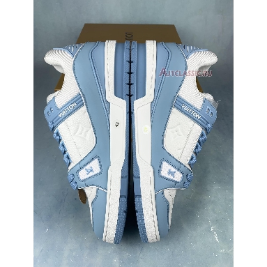 Buy Louis Vuitton Trainer Low "White Sky Blue" 1AA6X4 Quality Reps Replicas Shoes