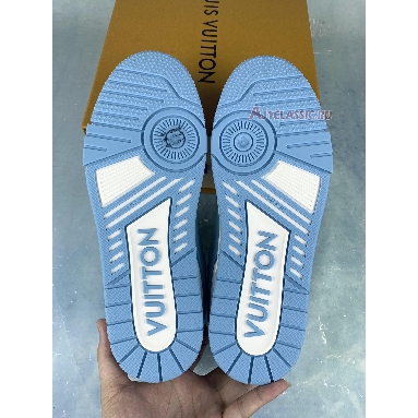 Buy Louis Vuitton Trainer Low "White Sky Blue" 1AA6X4 Quality Reps Replicas Shoes