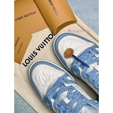 Buy Louis Vuitton Trainer Low "White Sky Blue" 1AA6X4 Quality Reps Replicas Shoes
