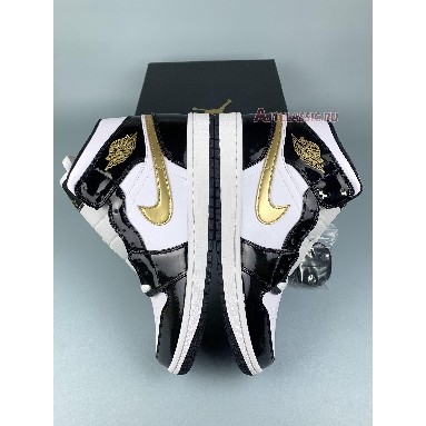 Buy Air Jordan 1 Mid Patent SE "Black Metallic Gold" 852542-007-1 Quality Reps Replicas Shoes