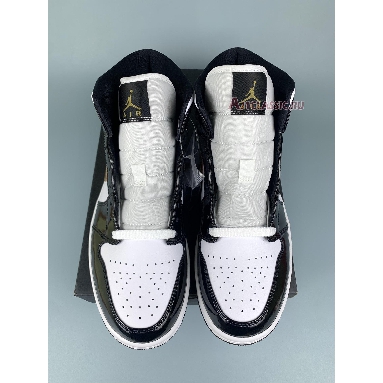 Buy Air Jordan 1 Mid Patent SE "Black Metallic Gold" 852542-007-1 Quality Reps Replicas Shoes