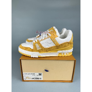 Buy Louis Vuitton LV Trainer Sneaker "Yellow Monogram Denim White" 1A9JHF Quality Reps Replicas Shoes