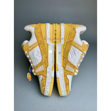 Buy Louis Vuitton LV Trainer Sneaker "Yellow Monogram Denim White" 1A9JHF Quality Reps Replicas Shoes