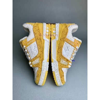 Buy Louis Vuitton LV Trainer Sneaker "Yellow Monogram Denim White" 1A9JHF Quality Reps Replicas Shoes