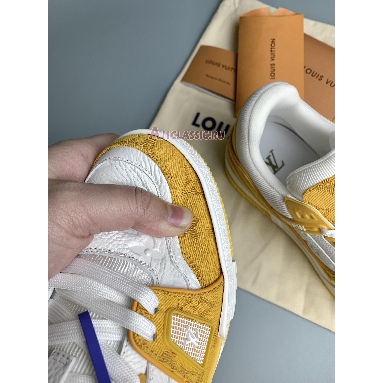 Buy Louis Vuitton LV Trainer Sneaker "Yellow Monogram Denim White" 1A9JHF Quality Reps Replicas Shoes
