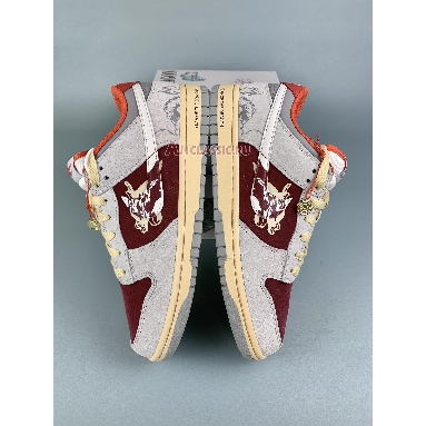Buy Nike SB Dunk Low Year Of The Dragon "Grey Burgundy" FZ5528-101-1 Quality Reps Replicas Shoes