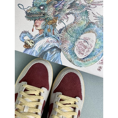 Buy Nike SB Dunk Low Year Of The Dragon "Grey Burgundy" FZ5528-101-1 Quality Reps Replicas Shoes