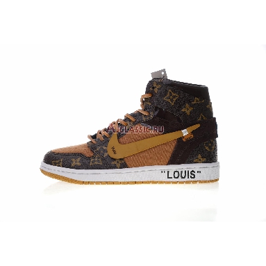 Buy Louis Vuitton x Off-White x Air Jordan 1 "Off-Louis Brown" AQ0818-202-2 (Includes one LV suitcase) Quality Reps Replicas Shoes