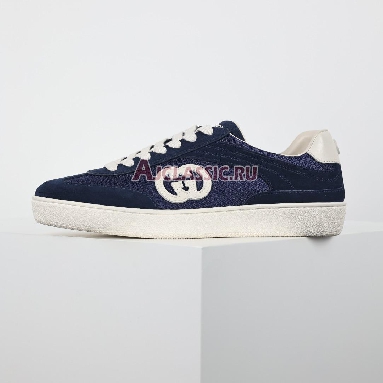 Buy Gucci G74 "Interlocking G - Blue Suede" Sneaker 791742 AADM0 4141 Quality Reps Replicas Shoes