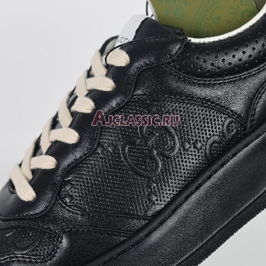Buy Gucci GG Embossed "Black Leather" Sneaker 669582 1XL10 1000 Quality Reps Replicas Shoes