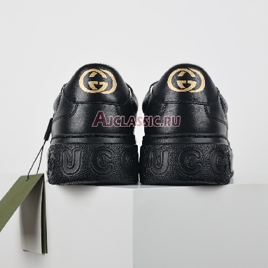 Buy Gucci GG Embossed "Black Leather" Sneaker 669582 1XL10 1000 Quality Reps Replicas Shoes